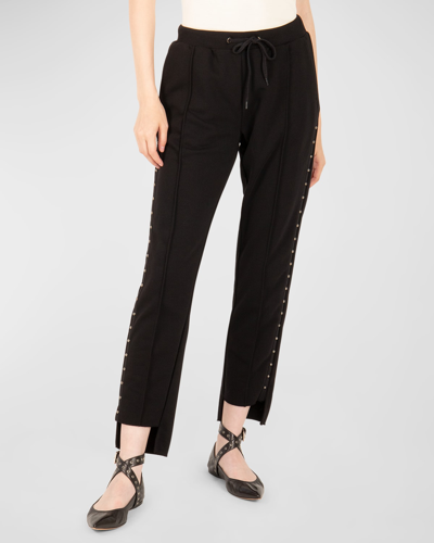 Shop Secret Mission Sadye Studded Drawstring Sweatpants In Black