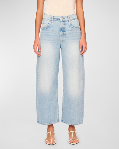Shop Dl1961 Taylor Barrel-leg Ultra High Rise Crop Jeans In Vintage Light
