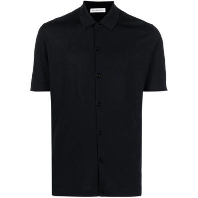 Goes Botanical Merino-wool Polo Shirt In Blue