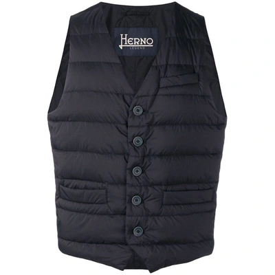 Shop Herno Outwear Waistcoats In /blue