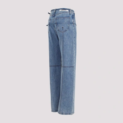 Shop Jacquemus Caraco Denim Pants Jeans In Blue