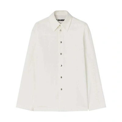 Jil Sander Organic Cotton Denim Shirt In White