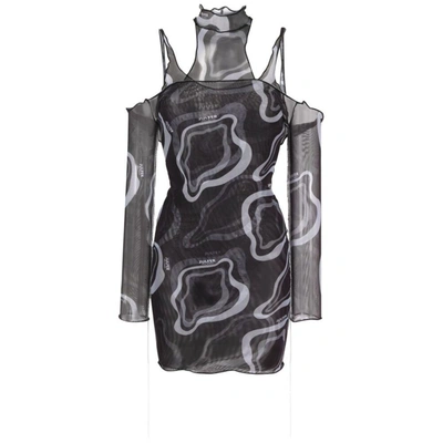Shop Julfer Dresses In Black/grey