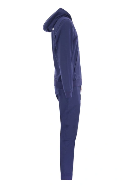 Shop Kiton Cotton Jogging Suit In Bluette