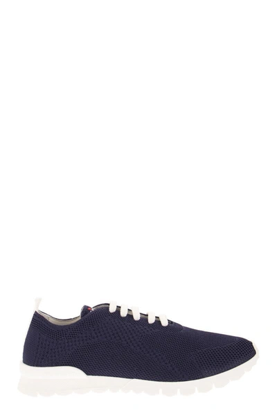 Shop Kiton Cotton Sneakers In Navy Blue