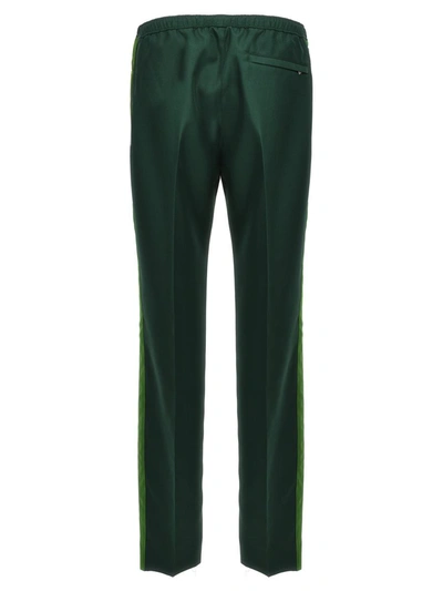 Shop Lanvin Side Band Track Pants In Green