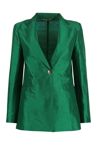 Shop Max Mara Studio Doroty Single-breasted One Button Jacket In Green