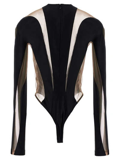 Shop Mugler 'illusion Shaping' Bodysuit In Black