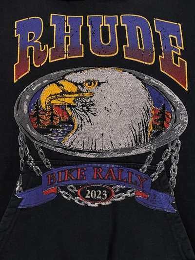 Shop Rhude 'screaming Eagle' Hoodie In Black