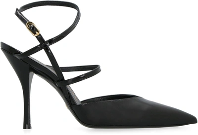 Stuart Weitzman 100mm Strapeze Patent Leather Pumps In Black
