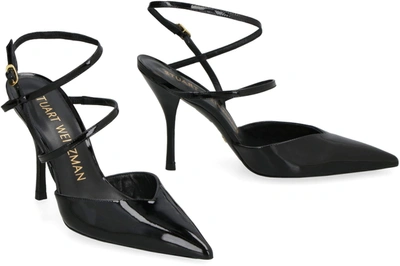 Stuart Weitzman 100mm Strapeze Patent Leather Pumps In Black