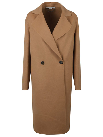Shop Stella Mccartney Double Breasted Buttoned Coat In Brown