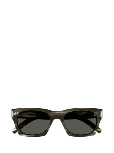 Shop Saint Laurent Eyewear Square Frame Sunglasses In Green
