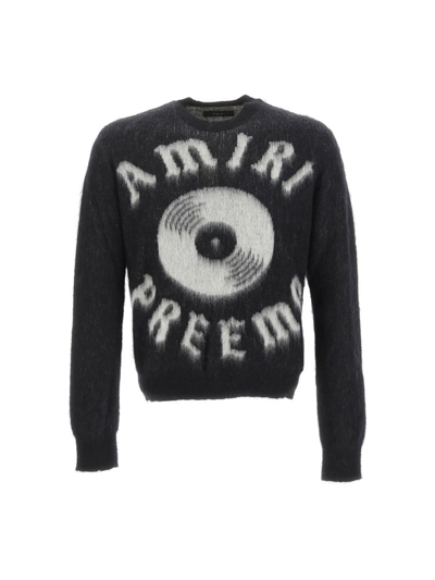 Shop Amiri Preemo Crewneck Knitted Top In Black