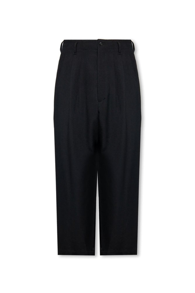 Shop Yohji Yamamoto Relaxed Fitting Trousers In Black