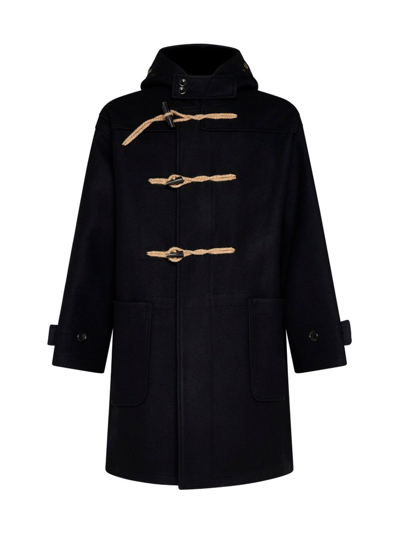 Shop Apc A.p.c. Slouchy Hood Duffle Coat In Black