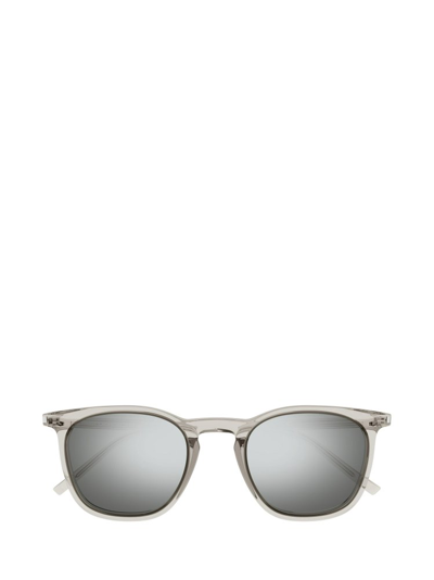 Shop Saint Laurent Eyewear Square Frame Sunglasses In Silver