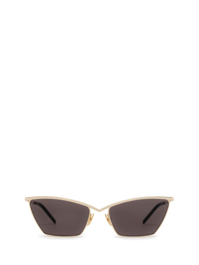 Shop Saint Laurent Eyewear Cat In Gold