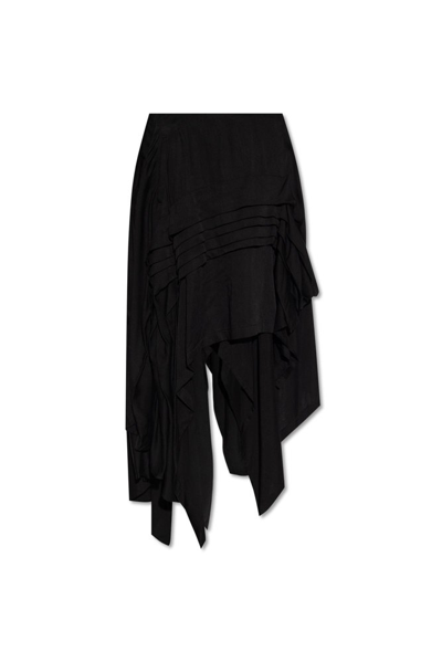 Shop Yohji Yamamoto Asymmetrical Skirt In Black