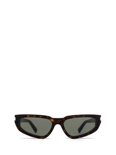 Shop Saint Laurent Eyewear Cat In Brown