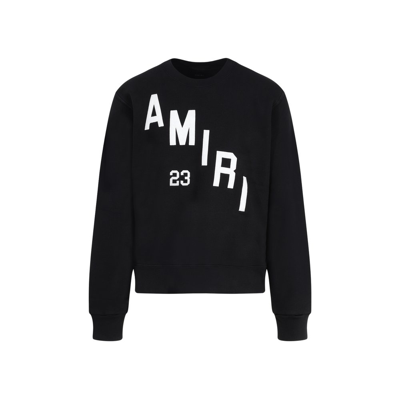 Shop Amiri Logo Printed Crewneck Sweatshirt In Black