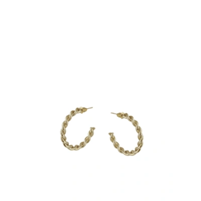 Shop Big Metal Diana Rope Hoop Earrings In Gold From