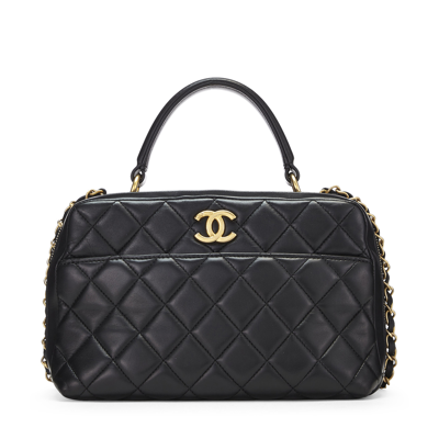 What Goes Around Comes Around Chanel Black Bowling Bag In Black