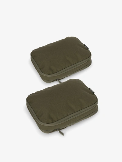 Shop Calpak Small Compression Packing Cubes In Moss