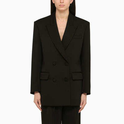 Shop Valentino | Black Virgin Wool Double-breasted Jacket