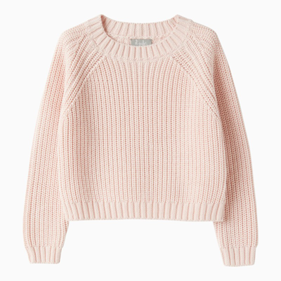 Shop Il Gufo | Cream/strawberry Crew-neck Jumper In Pink