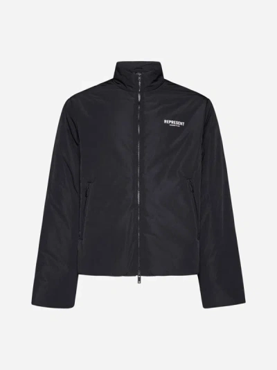Shop Represent Owners' Club Nylon Puffer Jacket In Black
