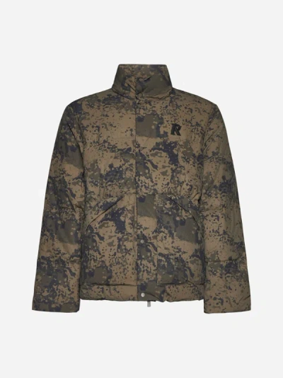 Shop Represent Camouflage Quilted Nylon Puffer Jacket