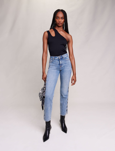 Shop Maje Straight-leg Jeans For Fall/winter In Blue