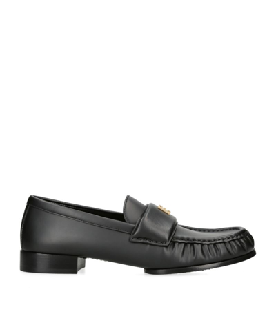 Shop Givenchy Leather 4g Loafers In Black