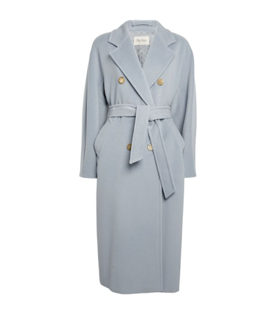 Shop Max Mara Wool-cashmere Madame Wrap Coat In Blue