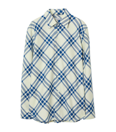 Shop Burberry Check Shirt In White