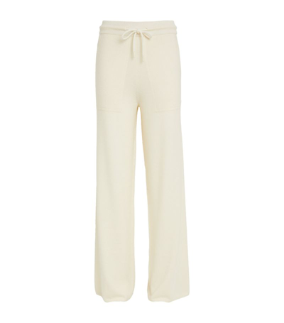 Shop Max Mara Wool-cashmere Straight Sweatpants In White