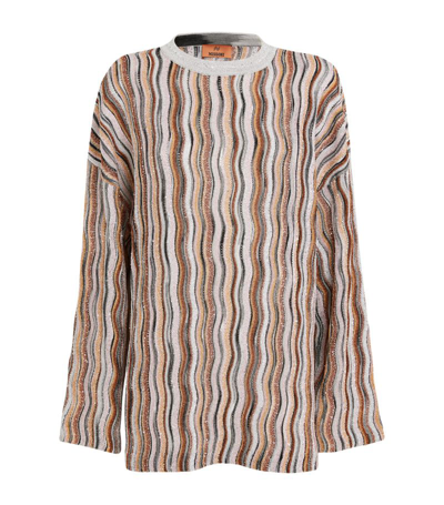 Shop Missoni Oversized Sequinned Sweater In Multi