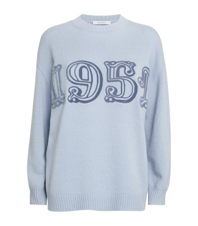 Shop Max Mara Wool-cashmere Fido Sweater In Blue