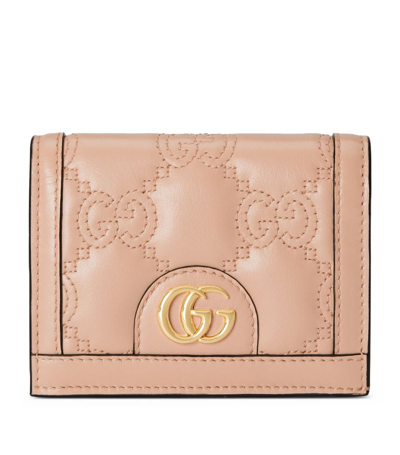 Shop Gucci Leather Gg Matelassé Wallet In Pink