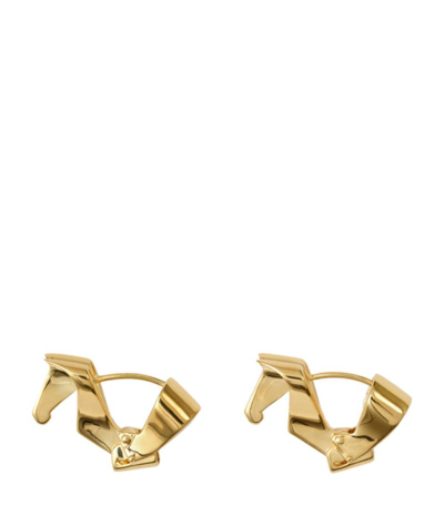 Shop Burberry Gold-plated Horse Hoop Earrings