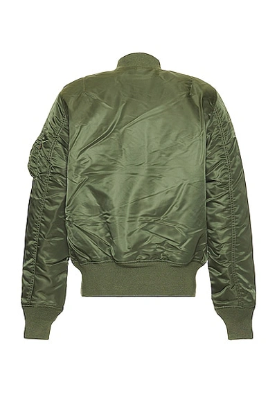 Alpha Industries Ma-1 Vf 59 Long Bomber Jacket Dark Green Nylon Bomber Jacket In Sage