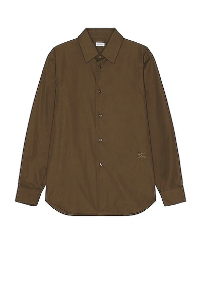 Shop Burberry Button Up Shirt In Military