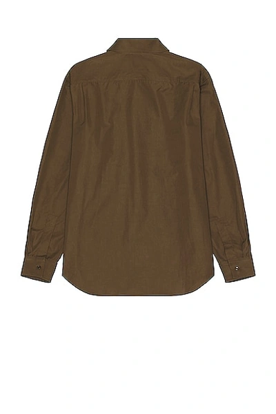 Shop Burberry Button Up Shirt In Military