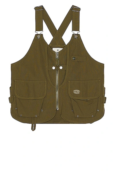 Snow Peak Takibi Vest In Olive | ModeSens