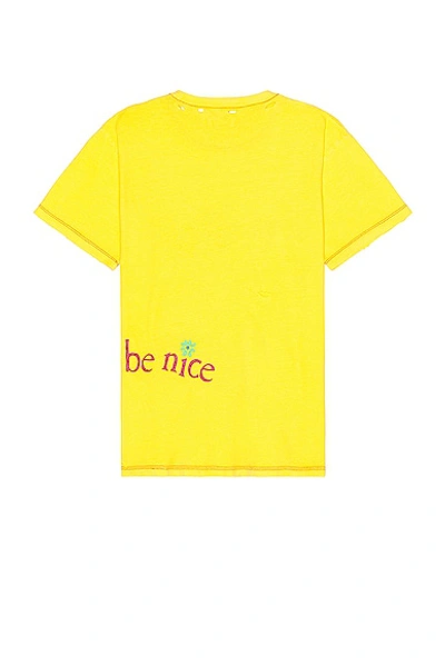 Shop Erl Unisex Venice Tshirt Knit In Yellow