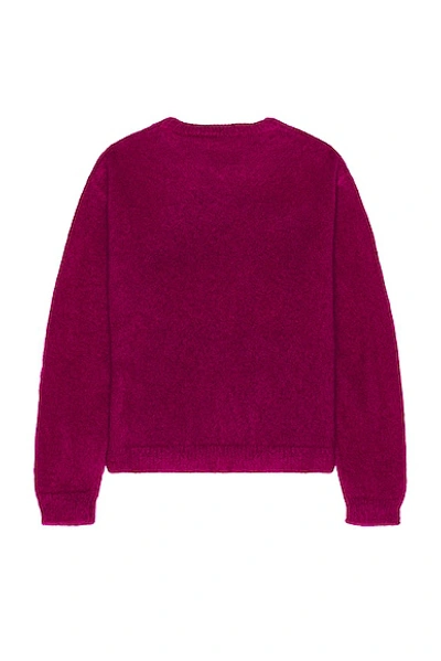 Shop Erl Unisex Kiss Mohair Intarsia Sweater Knit In Fuscia