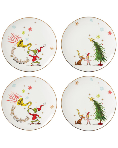 Lenox Merry Grinchmas Set Of 4 Accent Plates In Green