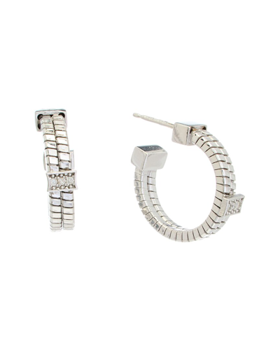 Shop Meshmerise 18k Over Silver 0.03 Ct. Tw. Diamond Earrings