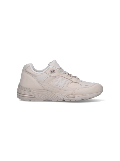 Shop New Balance 'made In Uk 991v1' Sneakers In Cream